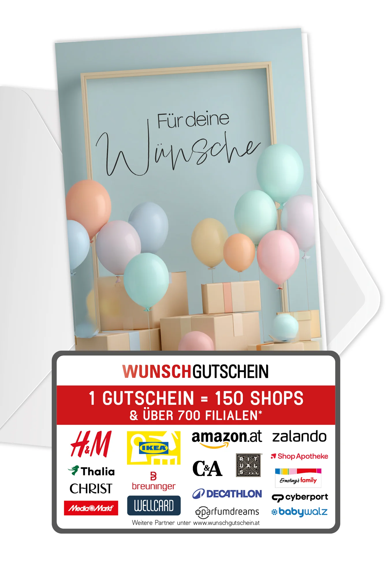 Für deine Wünsche - Kartons und Ballons